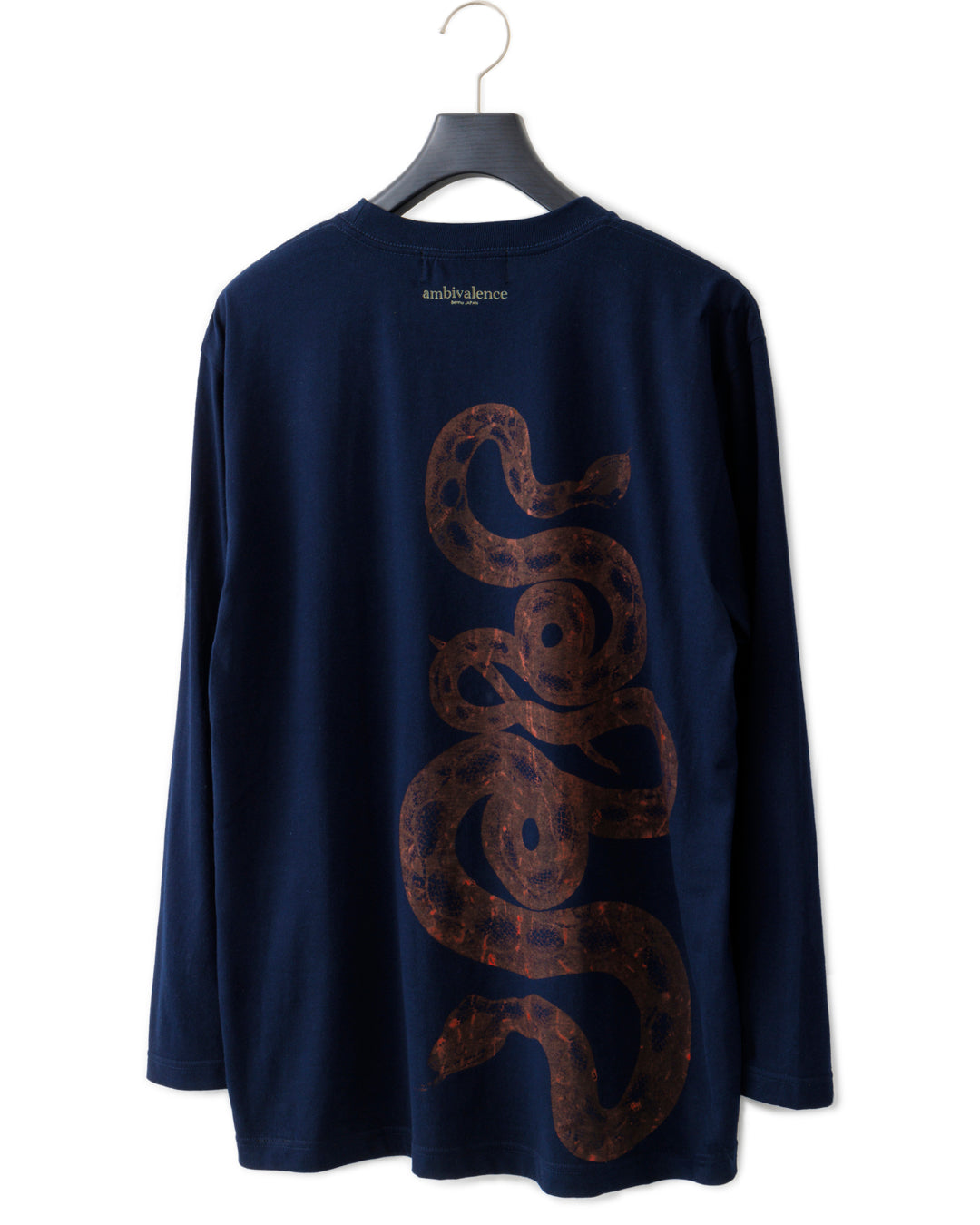 Bennu × TT / Snake Printed Long Sleeve Tee - NAVY