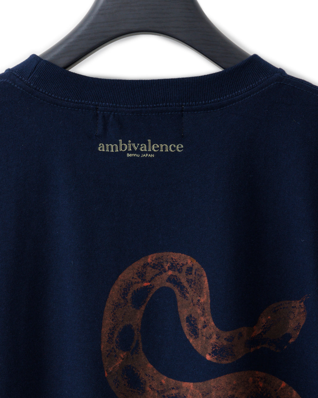 Bennu × TT / Snake Printed Long Sleeve Tee - NAVY