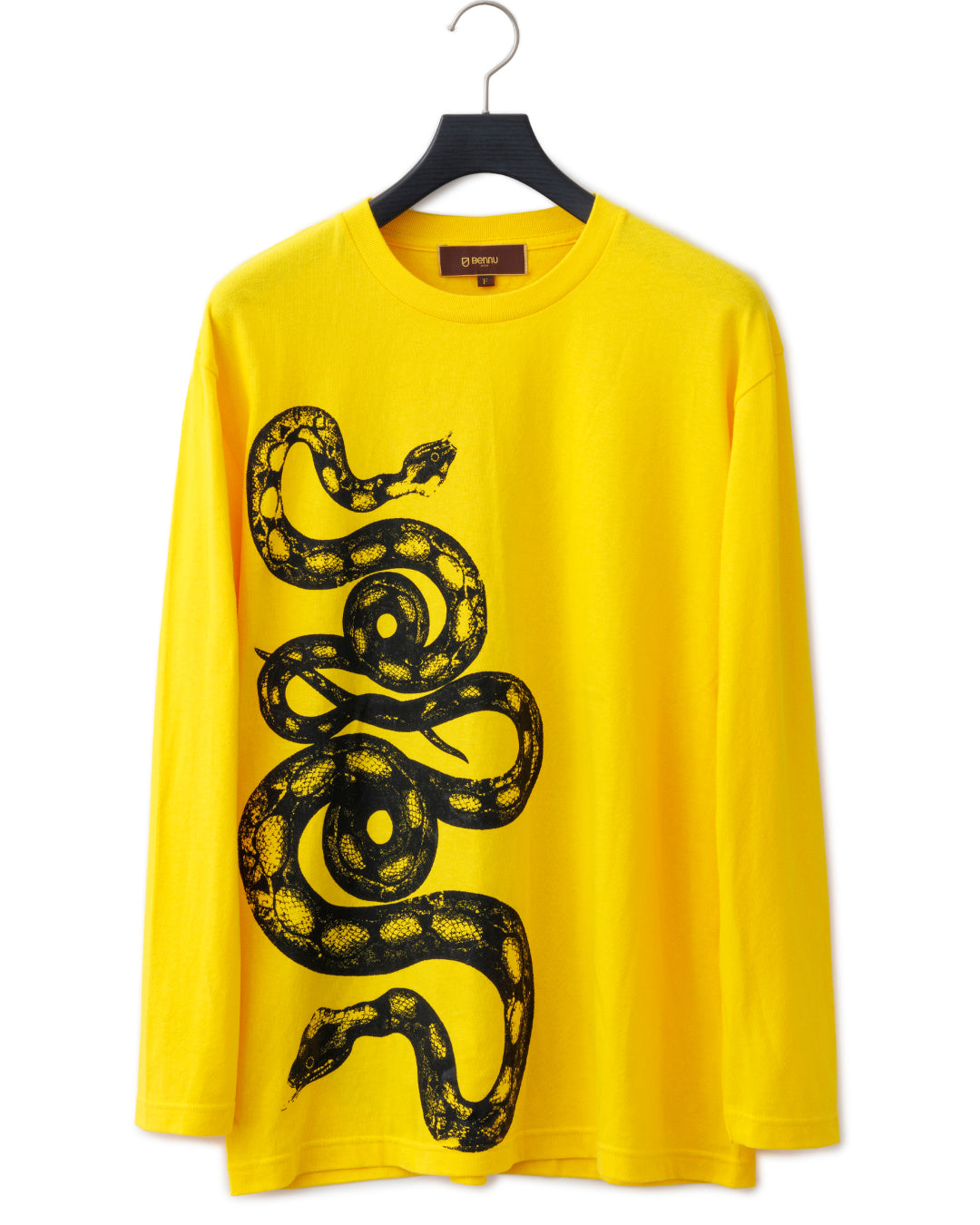 Bennu × TT / Snake Printed Long Sleeve Tee - YELLOW