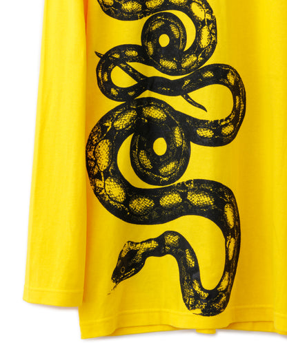 Bennu × TT / Snake Printed Long Sleeve Tee - YELLOW