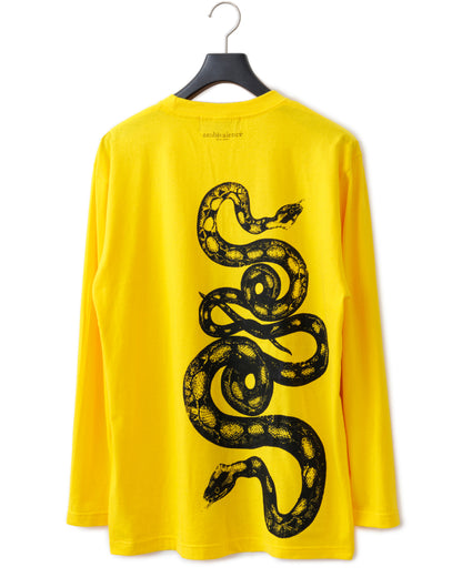 Bennu × TT / Snake Printed Long Sleeve Tee - YELLOW