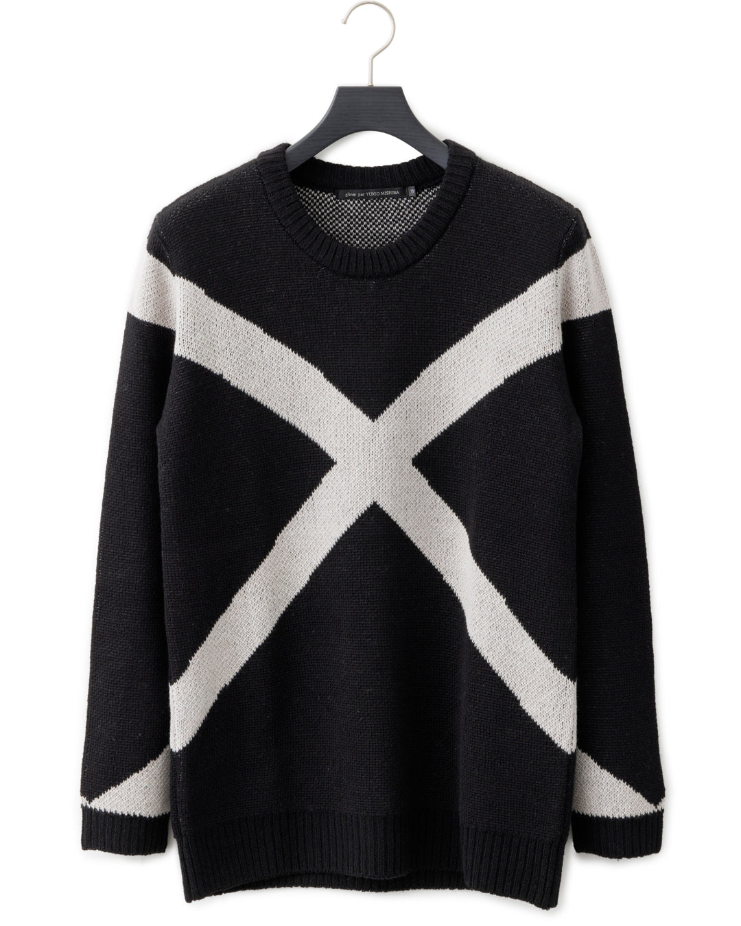 gène par YUKIO MISHIBA / Cross Double Jacquard Knit - Black×White
