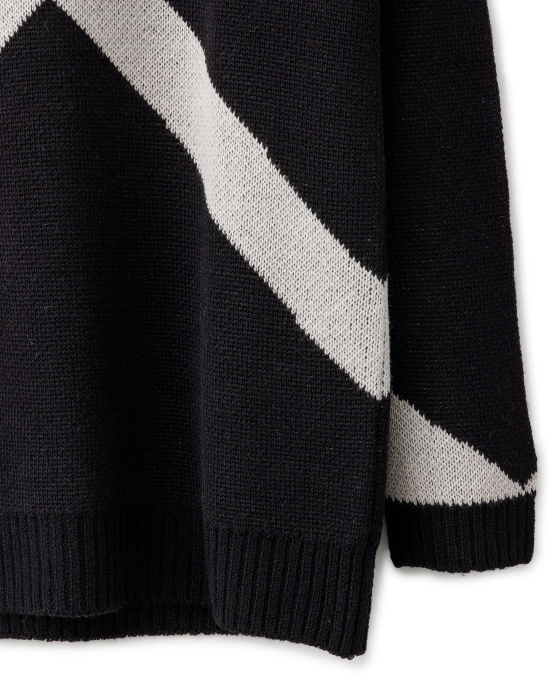 gène par YUKIO MISHIBA / Cross Double Jacquard Knit - Black×White