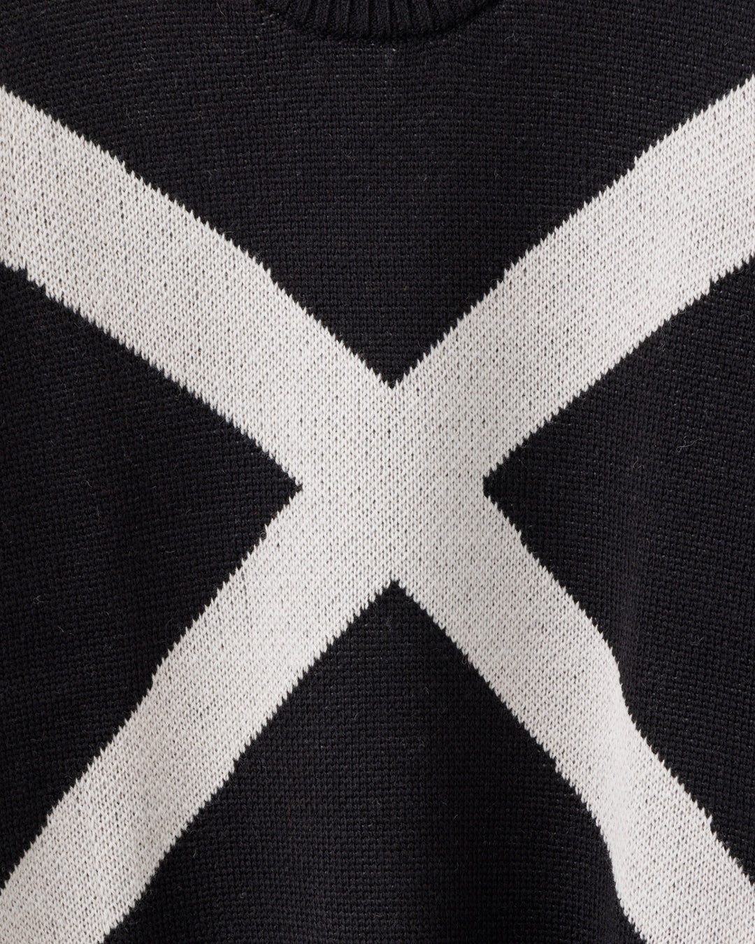 gène par YUKIO MISHIBA / Cross Double Jacquard Knit - Black×White