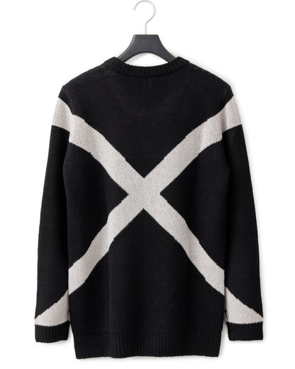 gène par YUKIO MISHIBA / Cross Double Jacquard Knit - Black×White