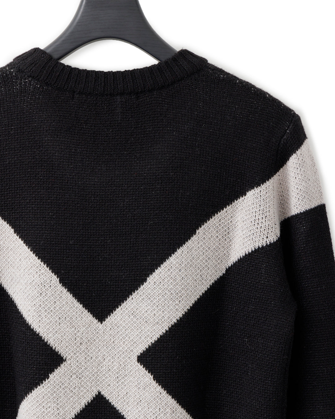 gène par YUKIO MISHIBA / Cross Double Jacquard Knit - Black×White