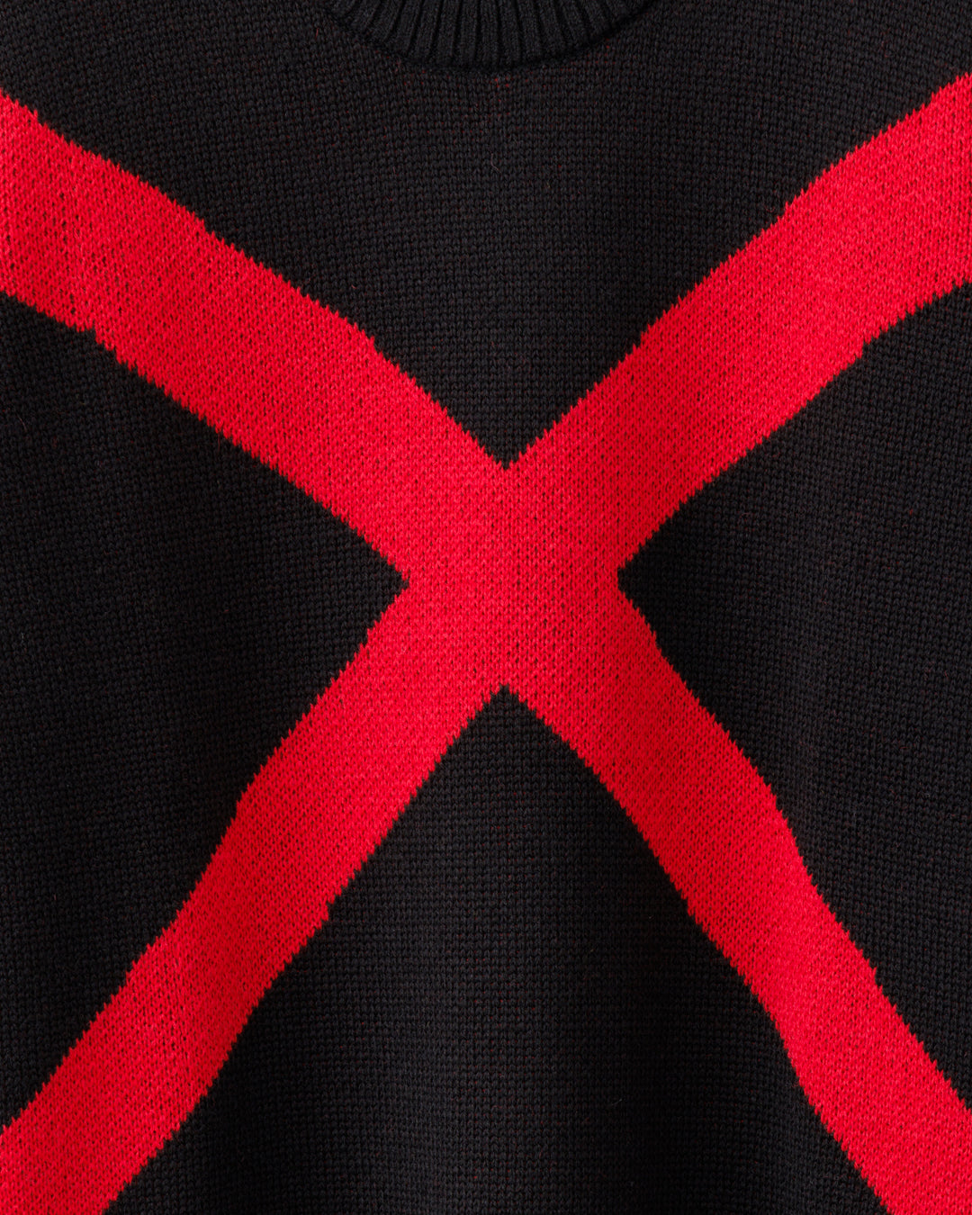 gène par YUKIO MISHIBA / Cross Double Jacquard Knit - Black×Red