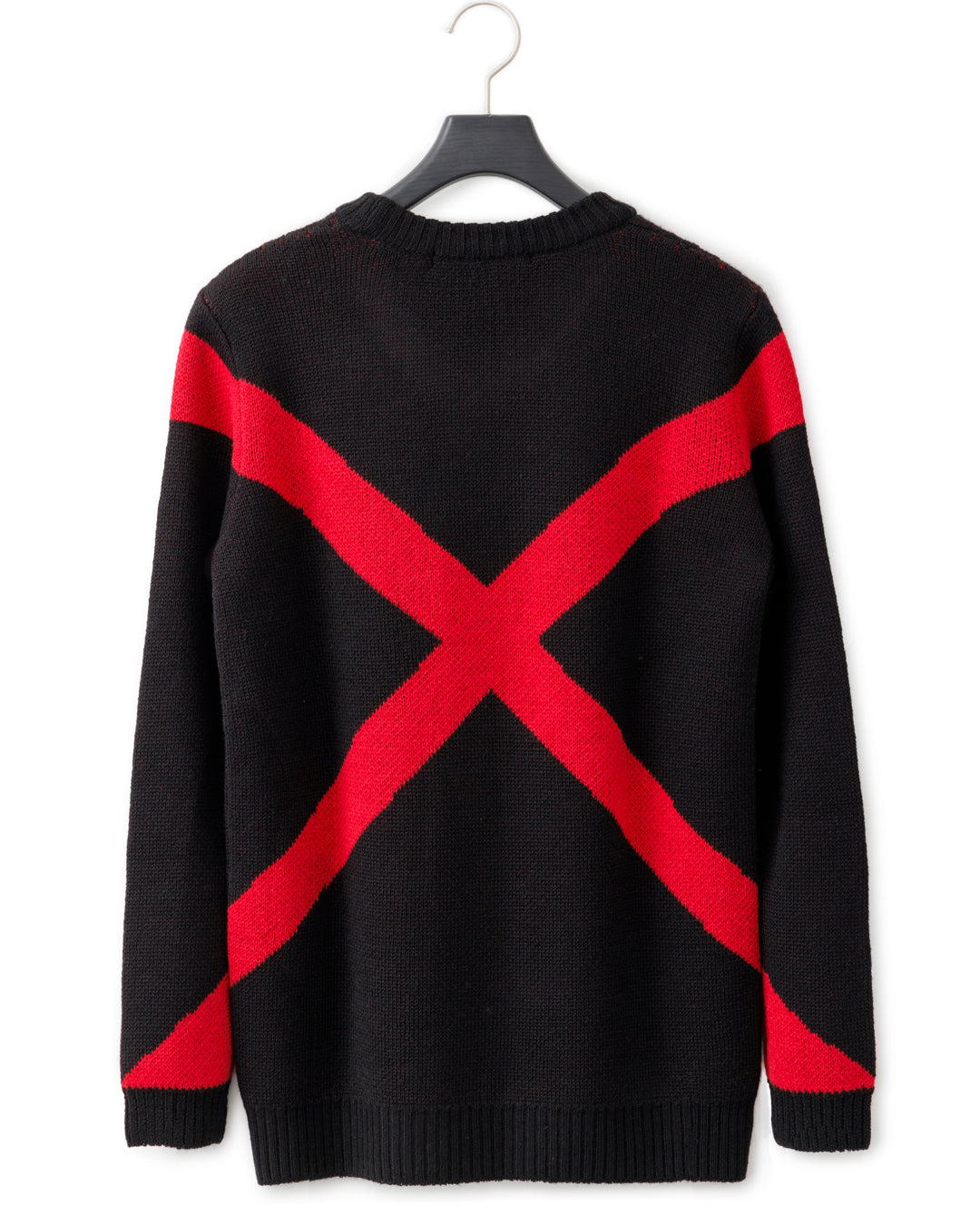 gène par YUKIO MISHIBA / Cross Double Jacquard Knit - Black×Red