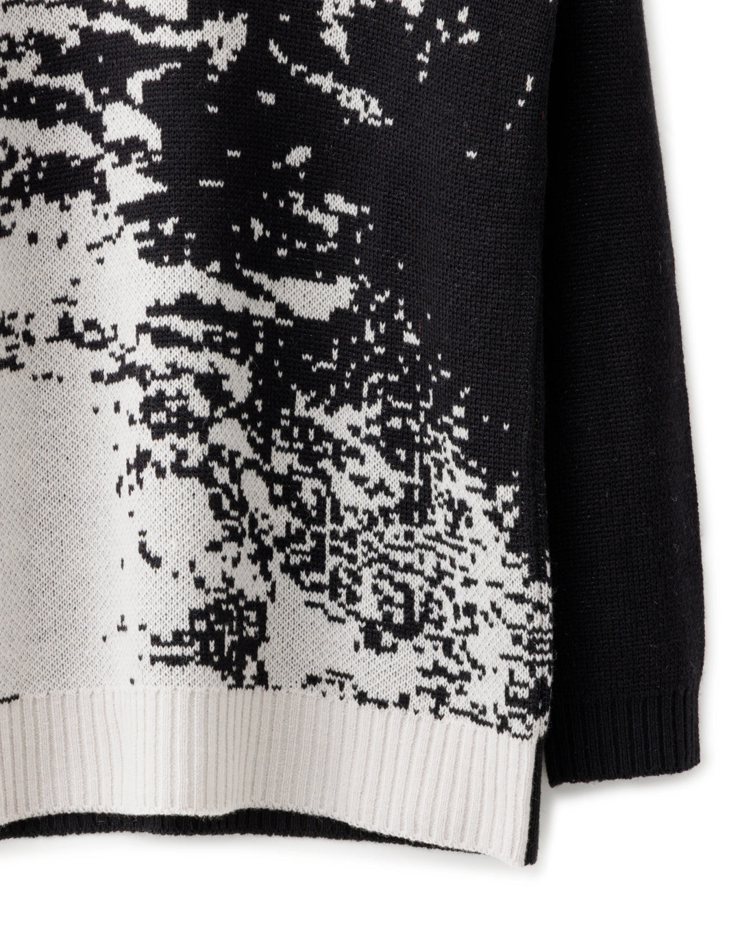 gène par YUKIO MISHIBA / Abstract Double Jacquard Knit - Black×White