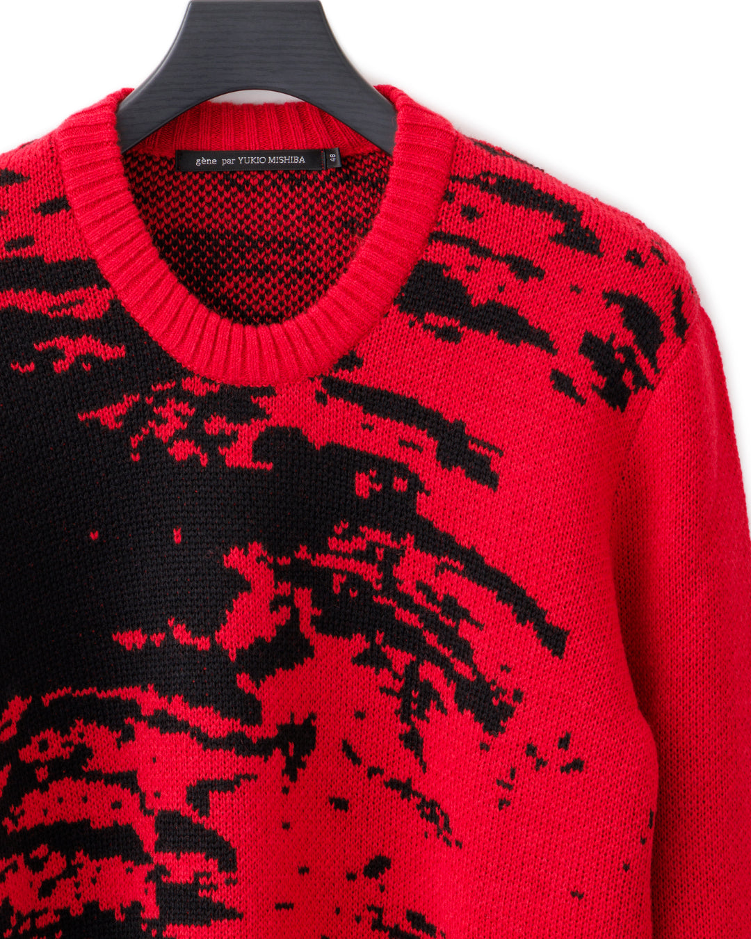 gène par YUKIO MISHIBA / Abstract Double Jacquard Knit - Red×Black