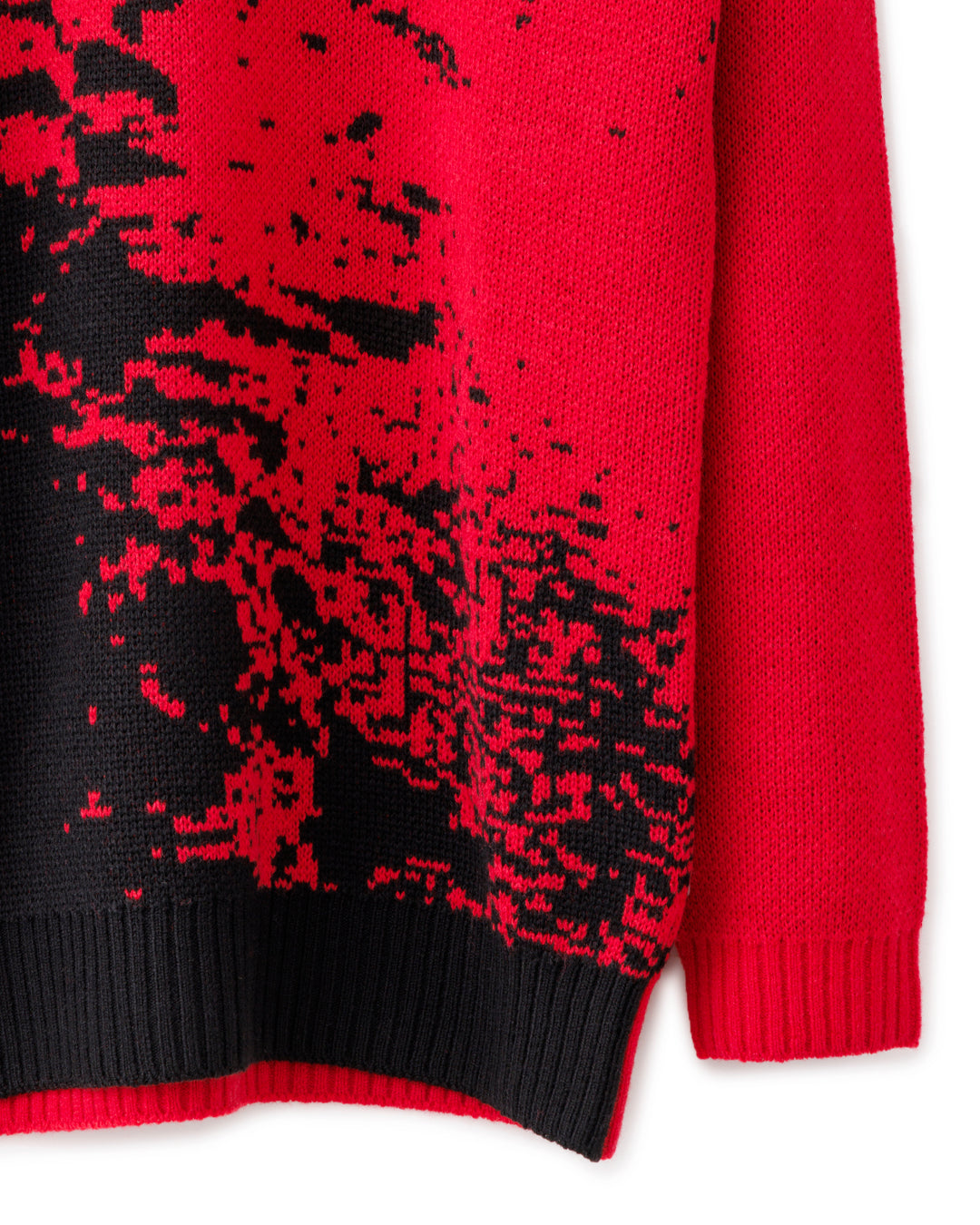 gène par YUKIO MISHIBA / Abstract Double Jacquard Knit - Red×Black