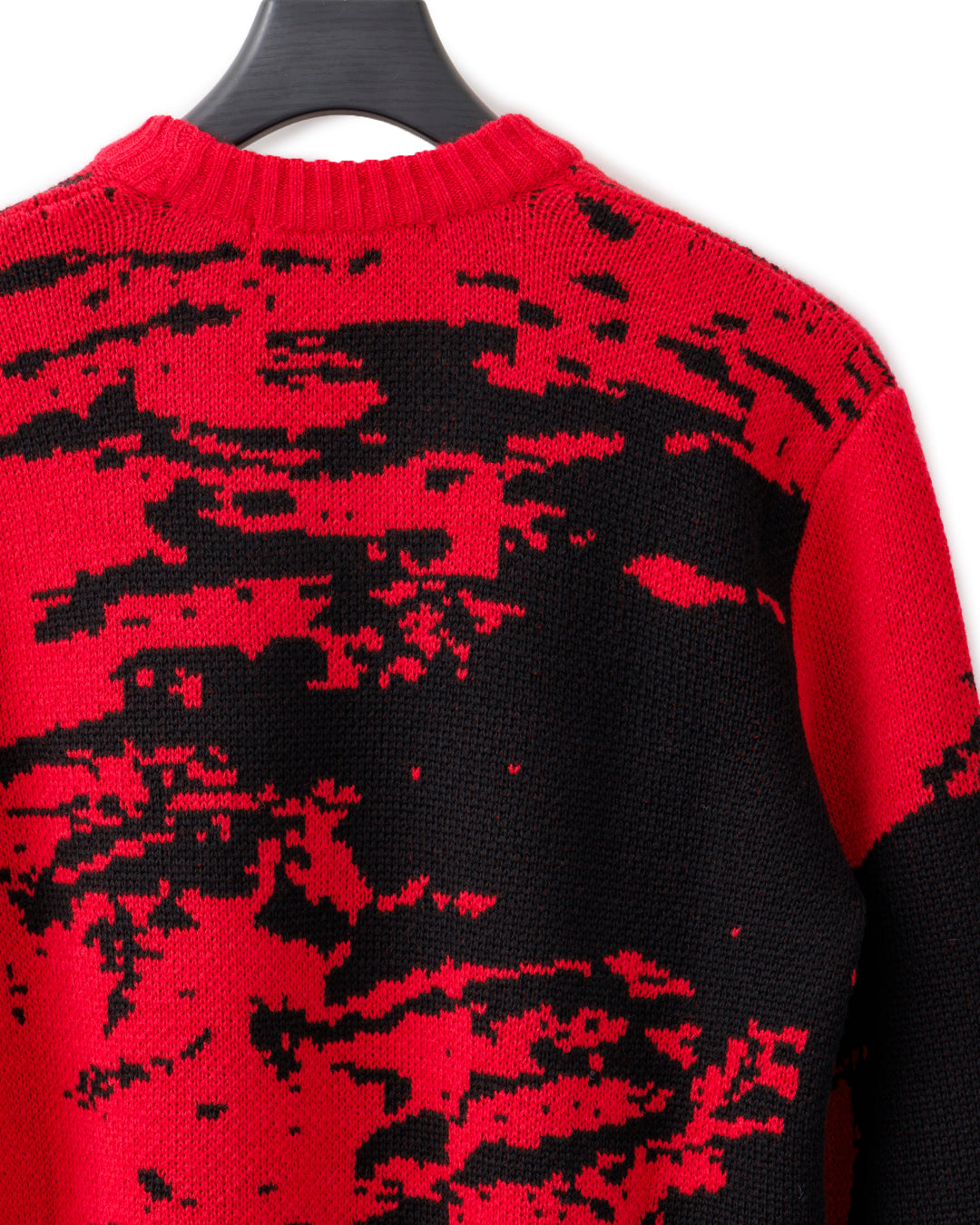 gène par YUKIO MISHIBA / Abstract Double Jacquard Knit - Red×Black