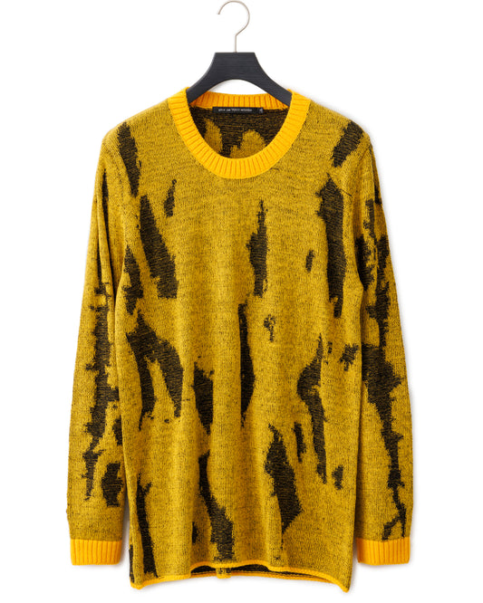 gène par YUKIO MISHIBA / Flake Single Jacquard Knit - Yellow×Black