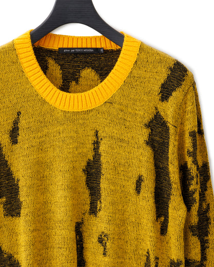 gène par YUKIO MISHIBA / Flake Single Jacquard Knit - Yellow×Black