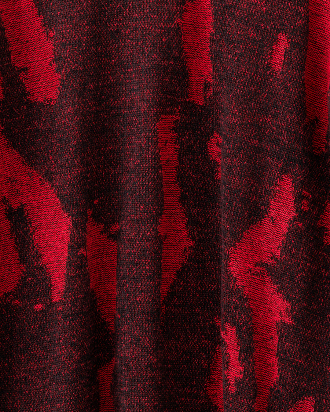 gène par YUKIO MISHIBA / Flake Single Jacquard Knit - Black×Red