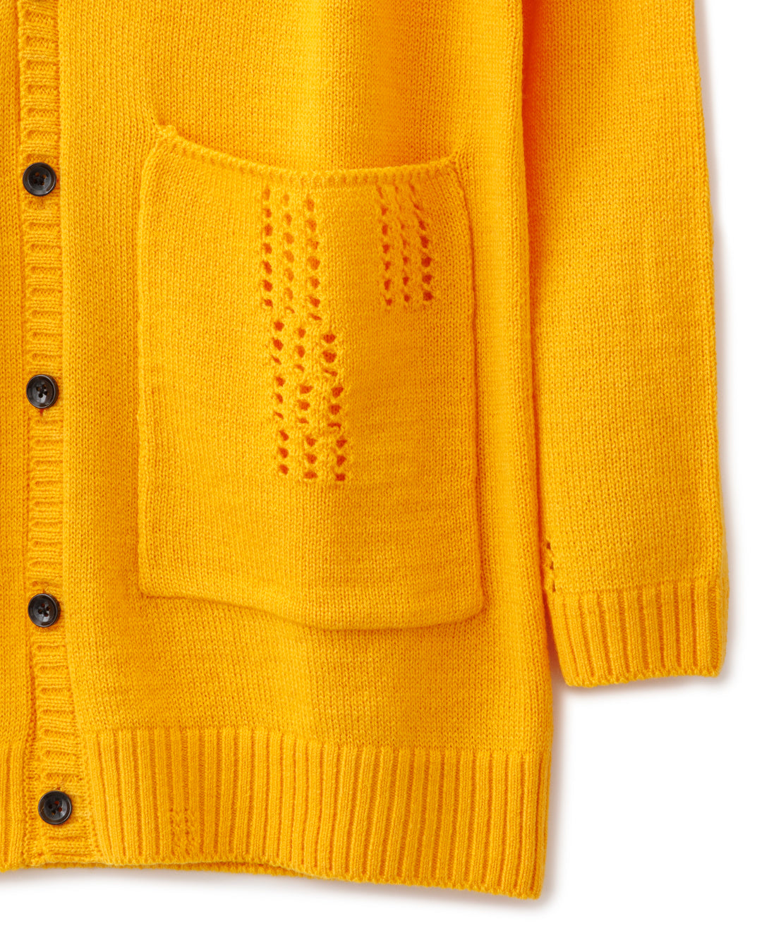gène par YUKIO MISHIBA / Pointelle Knit Cardigan - Yellow