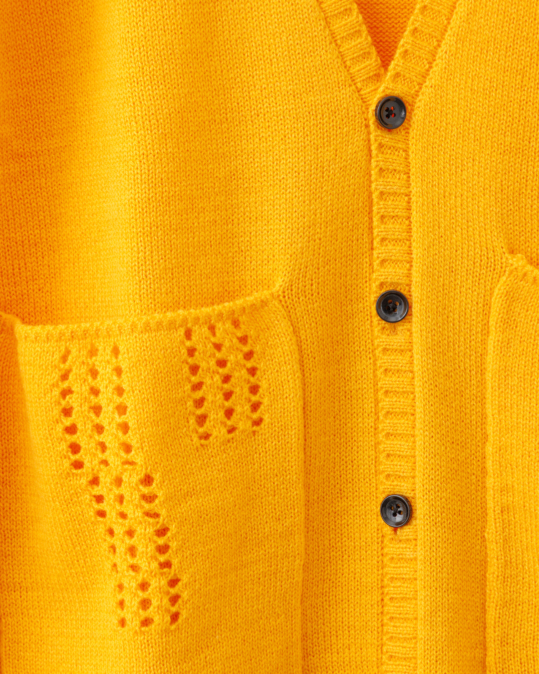 gène par YUKIO MISHIBA / Pointelle Knit Cardigan - Yellow