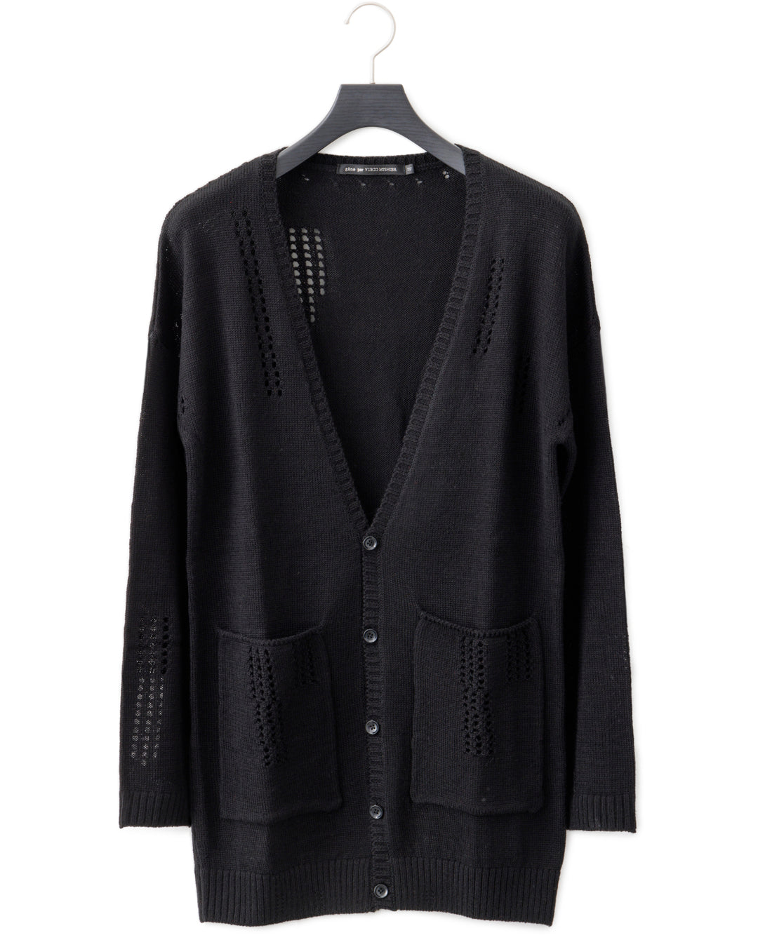 gène par YUKIO MISHIBA / Pointelle Knit Cardigan - Black