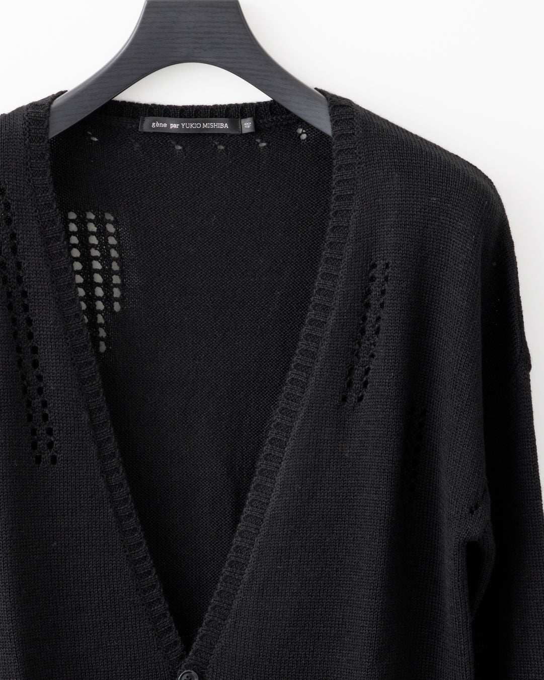 gène par YUKIO MISHIBA / Pointelle Knit Cardigan - Black