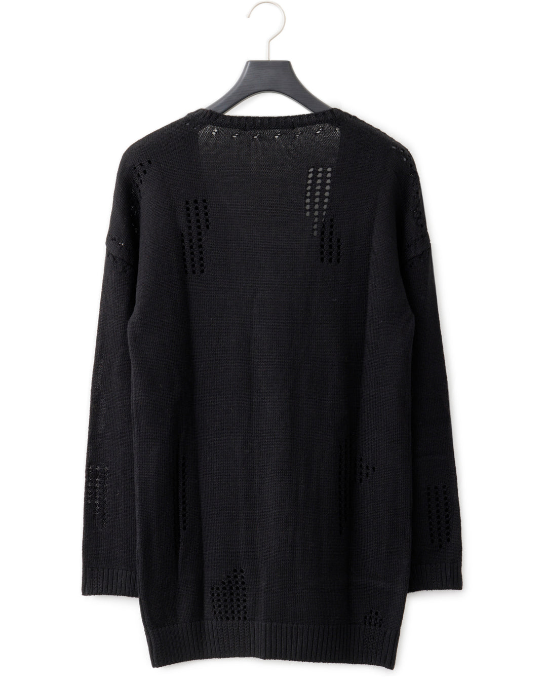 gène par YUKIO MISHIBA / Pointelle Knit Cardigan - Black