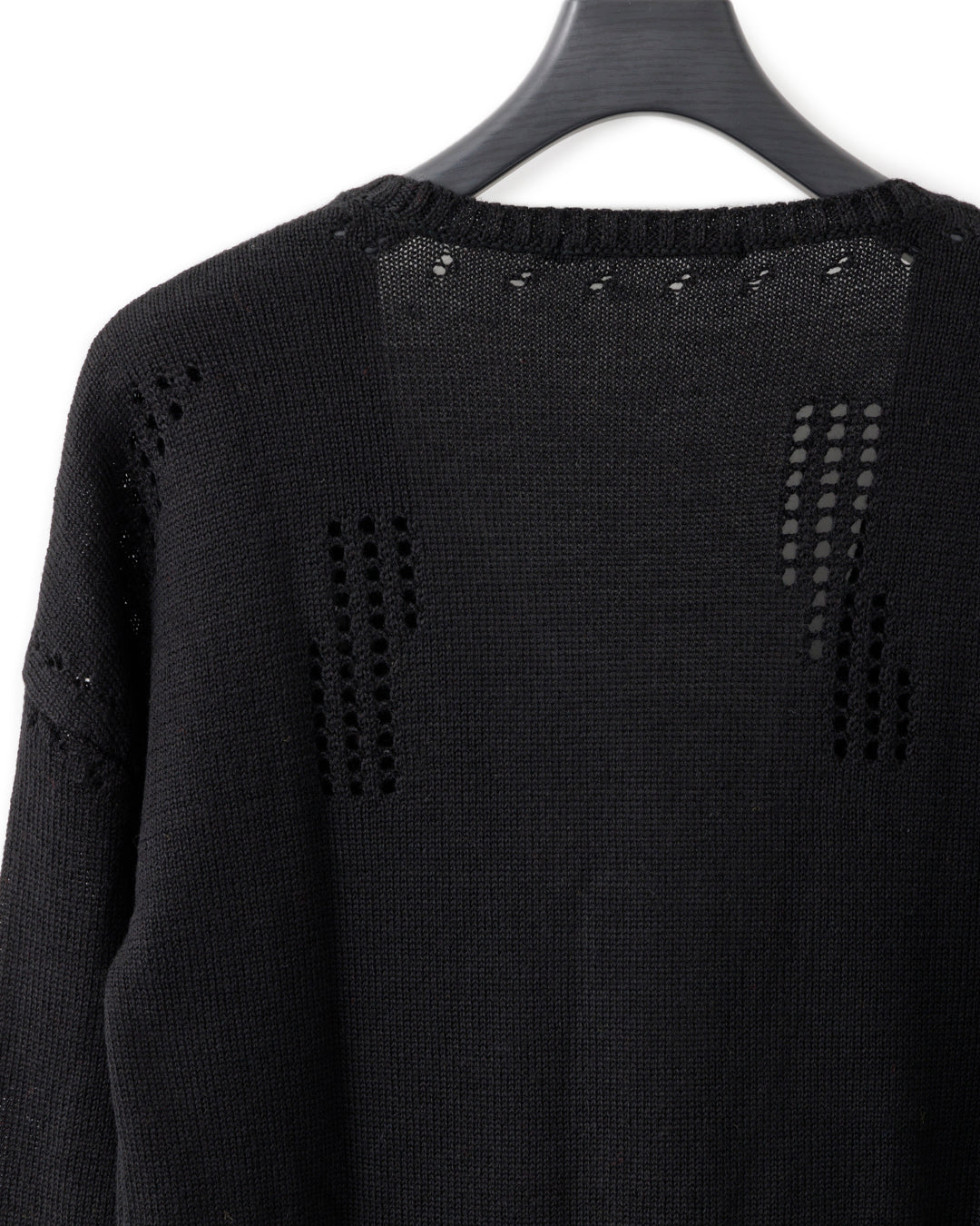 gène par YUKIO MISHIBA / Pointelle Knit Cardigan - Black