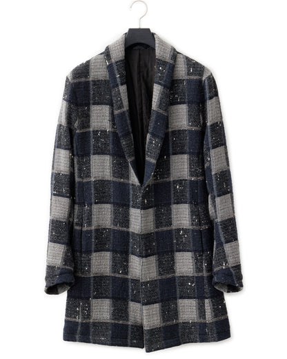 gène par YUKIO MISHIBA / Block Check Tweed Hook Coat