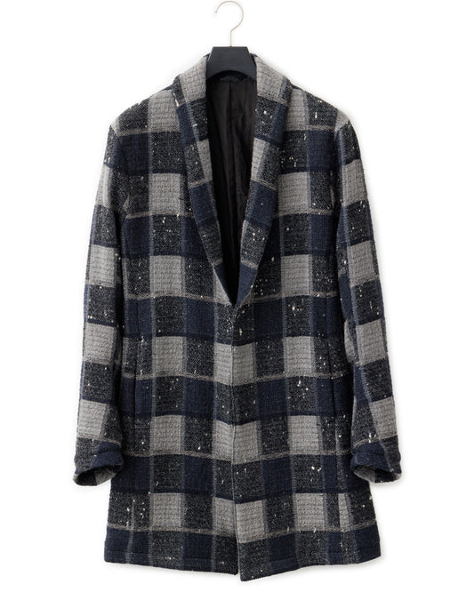 gène par YUKIO MISHIBA / Block Check Tweed Hook Coat