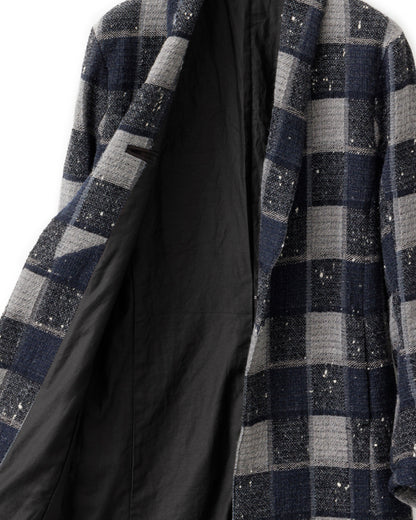 gène par YUKIO MISHIBA / Block Check Tweed Hook Coat