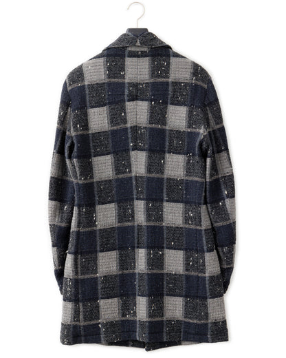 gène par YUKIO MISHIBA / Block Check Tweed Hook Coat