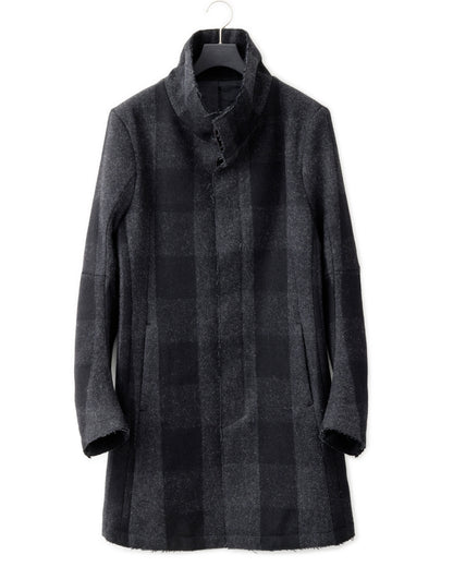 gène par YUKIO MISHIBA / Check Melton Stand Collar Coat