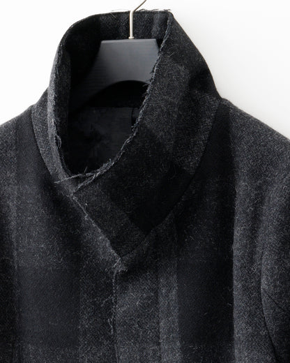 gène par YUKIO MISHIBA / Check Melton Stand Collar Coat