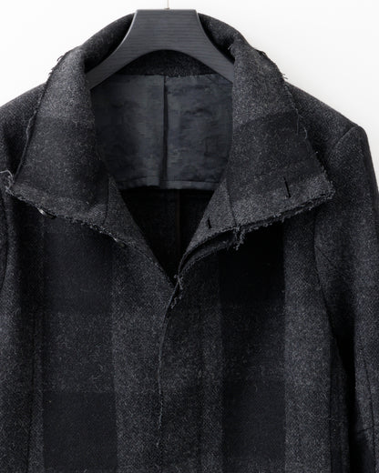 gène par YUKIO MISHIBA / Check Melton Stand Collar Coat