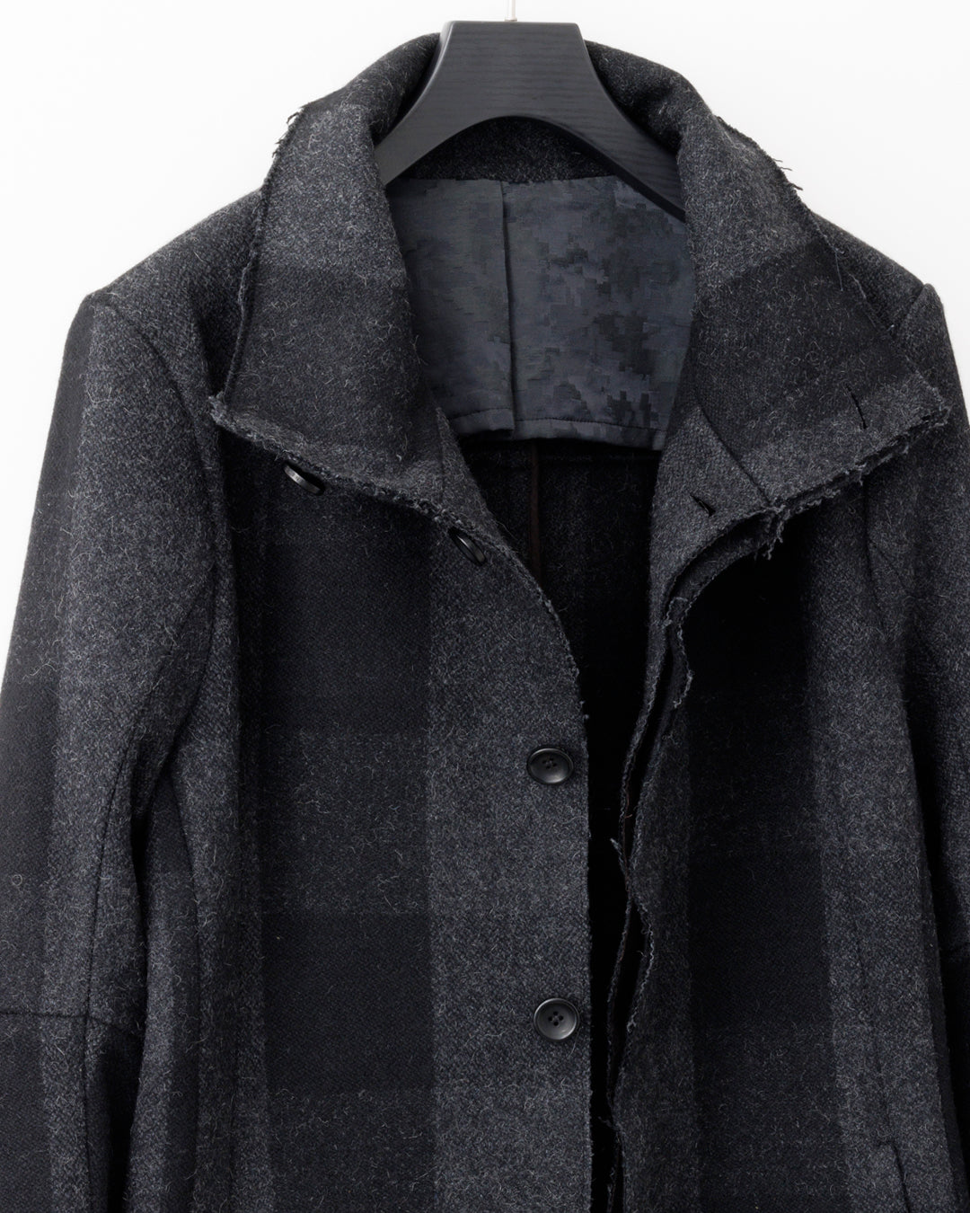 gène par YUKIO MISHIBA / Check Melton Stand Collar Coat