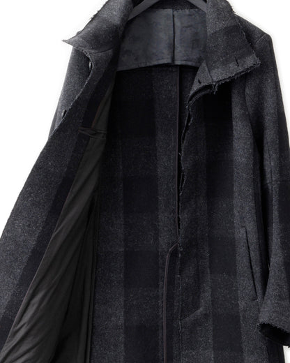 gène par YUKIO MISHIBA / Check Melton Stand Collar Coat