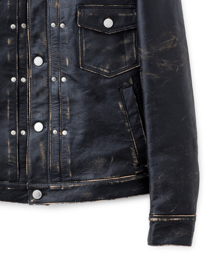 ys Yuji SUGENO / Horse Leather USED Blast Tuck Jacket