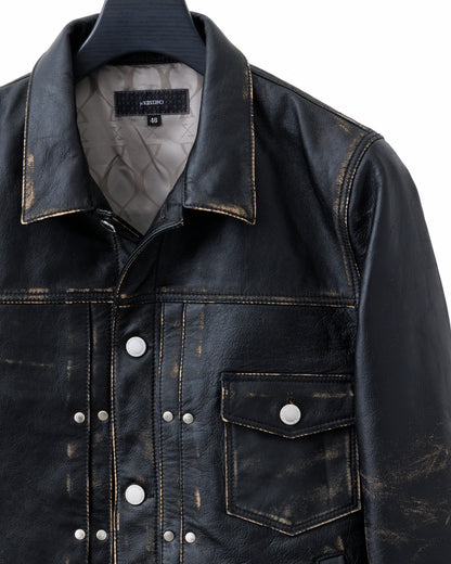 ys Yuji SUGENO / Horse Leather USED Blast Tuck Jacket