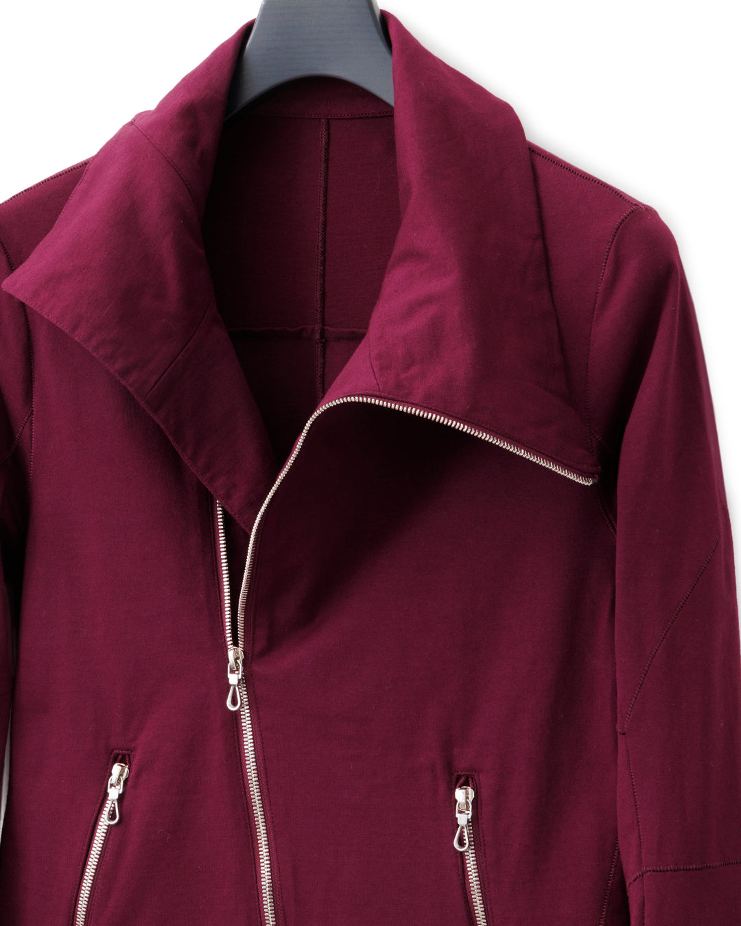 gène par YUKIO MISHIBA / Pleating Jersey Blouson - Burgundy