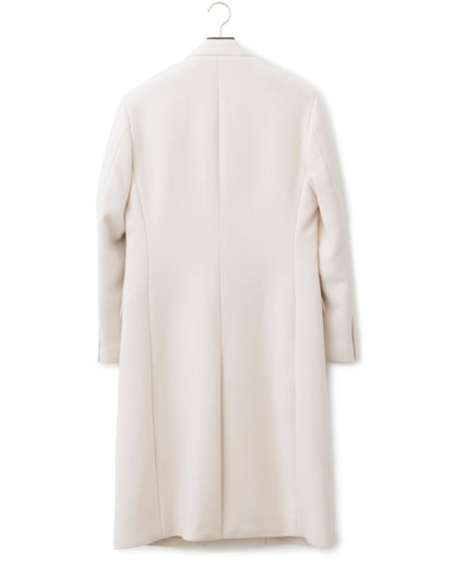 ys Yuji SUGENO / Semi-Double Long Chester Coat with Gold Buttons - OFFWHITE