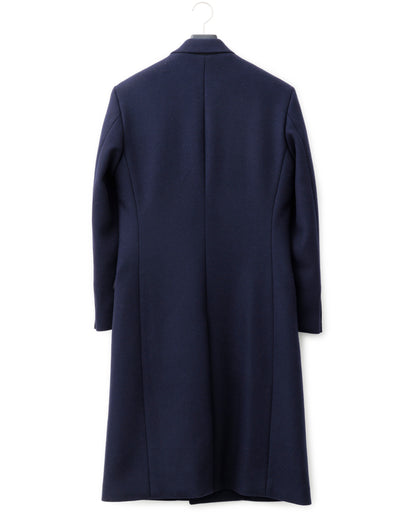 ys Yuji SUGENO / Semi-Double Long Chester Coat with Gold Buttons - NAVY