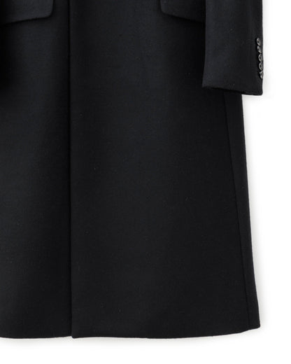ys Yuji SUGENO / Semi-Double Long Chester Coat - BLACK SWITCH