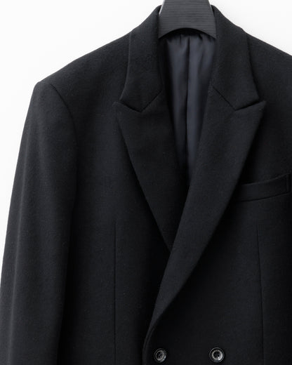 ys Yuji SUGENO / Semi-Double Long Chester Coat - BLACK