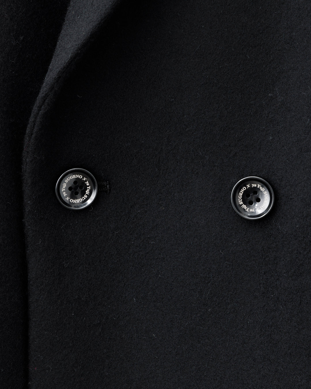 ys Yuji SUGENO / Semi-Double Long Chester Coat - BLACK