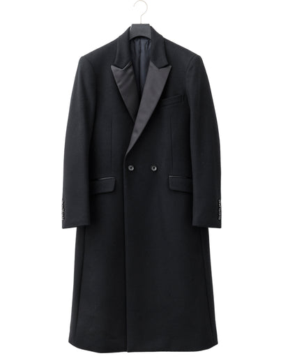ys Yuji SUGENO / Semi-Double Long Chester Coat - BLACK SWITCH