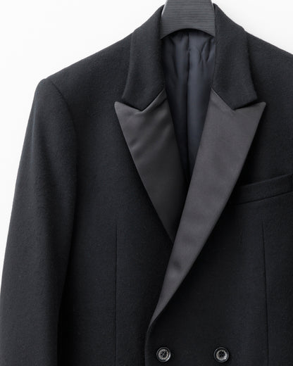 ys Yuji SUGENO / Semi-Double Long Chester Coat - BLACK SWITCH