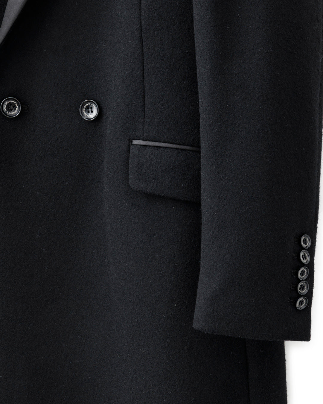 ys Yuji SUGENO / Semi-Double Long Chester Coat - BLACK SWITCH