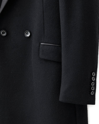 ys Yuji SUGENO / Semi-Double Long Chester Coat - BLACK SWITCH