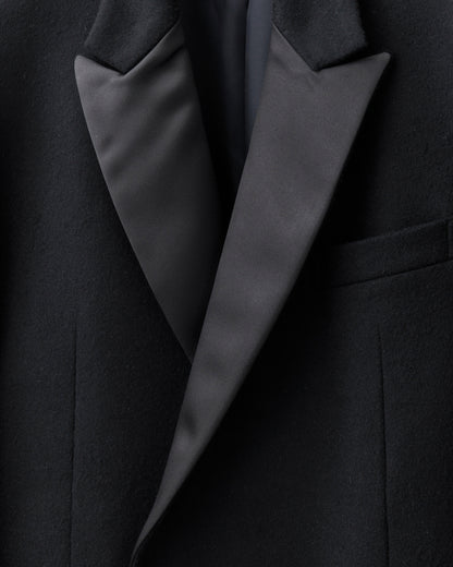 ys Yuji SUGENO / Semi-Double Long Chester Coat - BLACK SWITCH