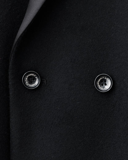 ys Yuji SUGENO / Semi-Double Long Chester Coat - BLACK SWITCH