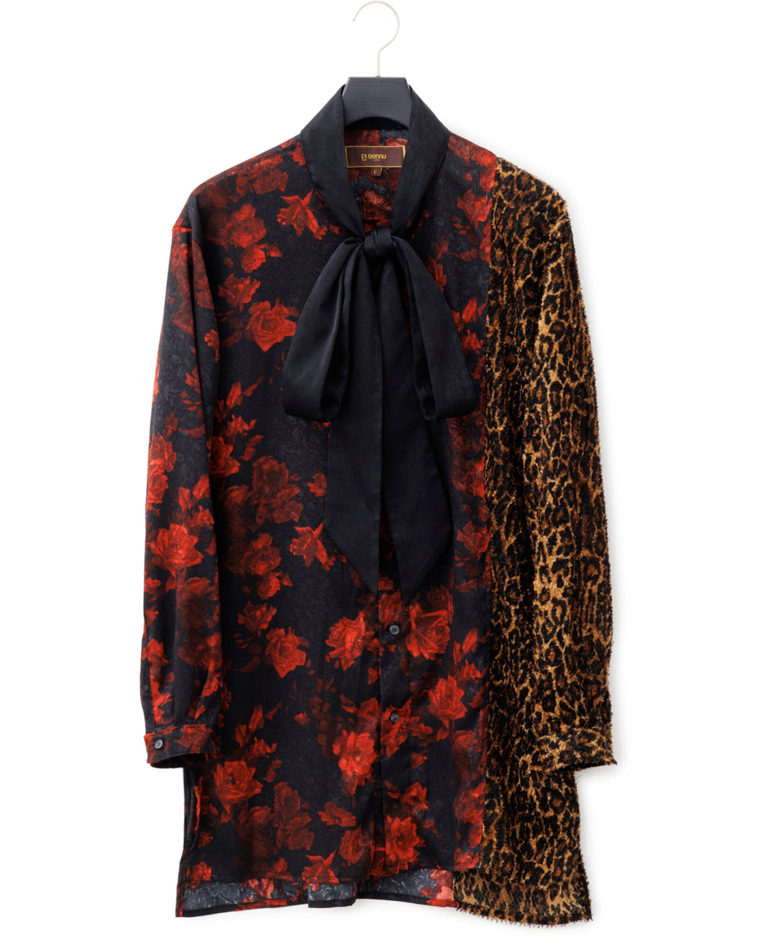 Bennu / Multi-Collar Flower × Leopard Long Shirts