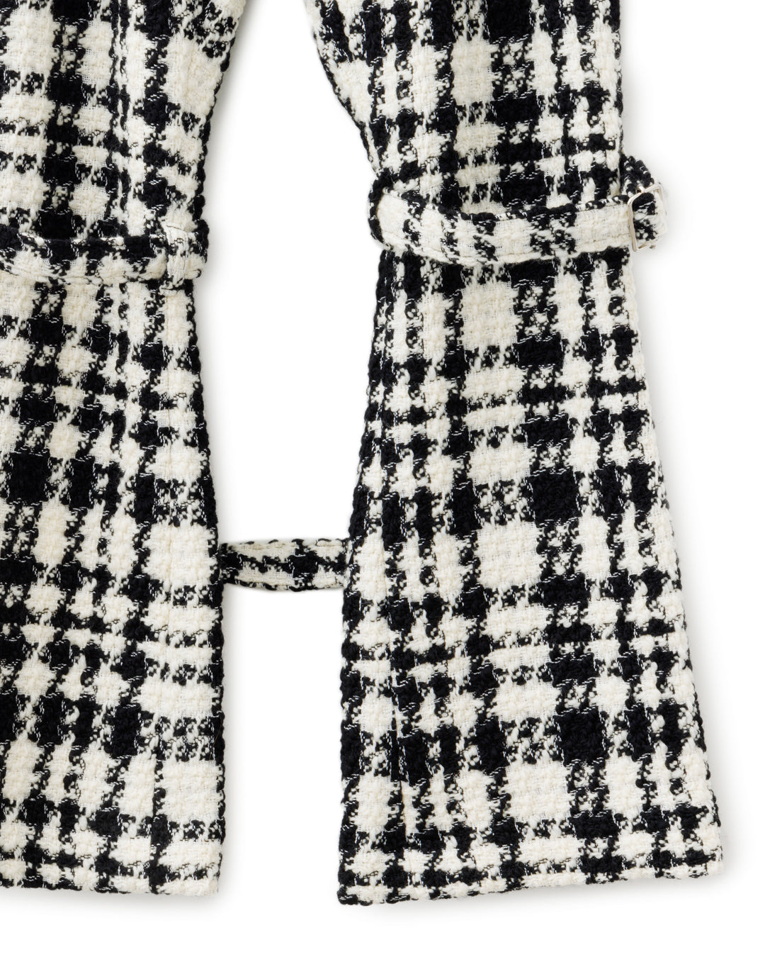 Bennu / Wooly Tweed Boot-Cut Bondage Trousers - WHITE